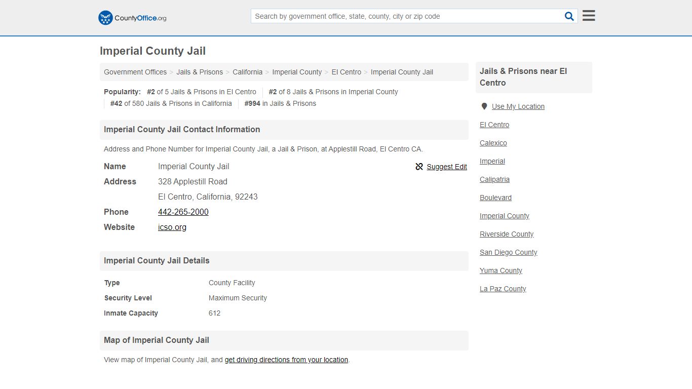 Imperial County Jail - El Centro, CA (Address and Phone)
